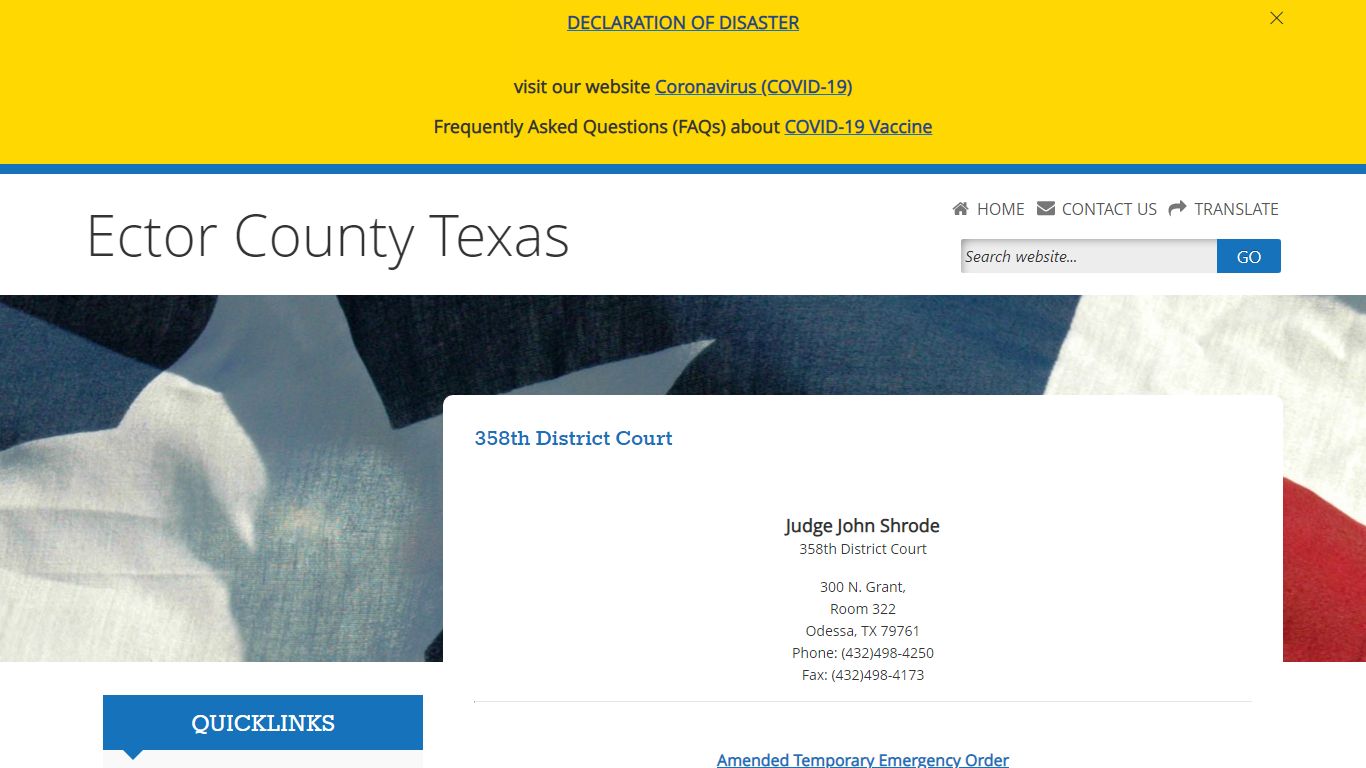 Welcome to Ector County, 358th District Court Webpage!