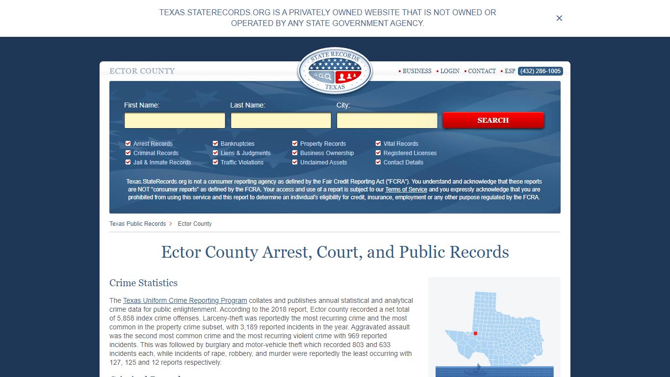 Ector County Arrest, Court, and Public Records