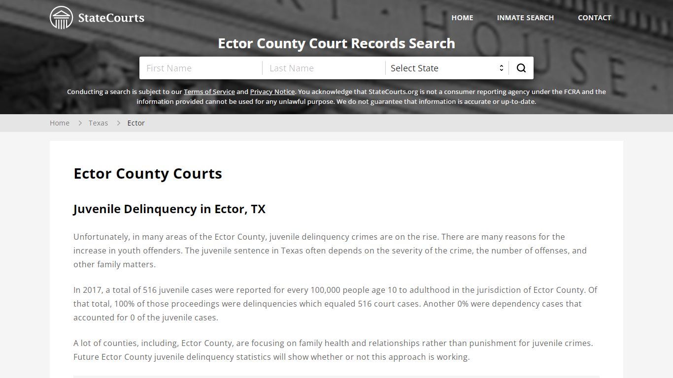 Ector County, TX Courts - Records & Cases - StateCourts