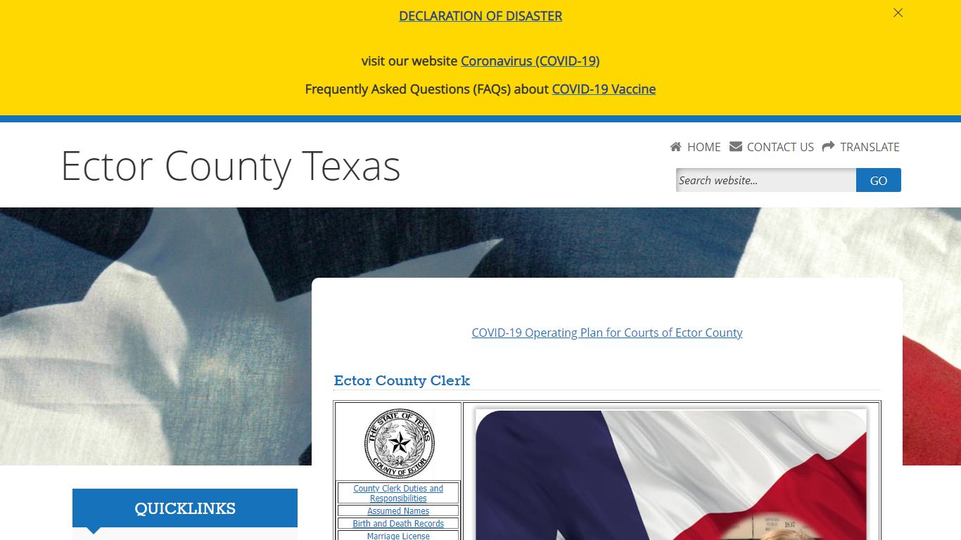 Welcome to Ector County Clerk Webpage!